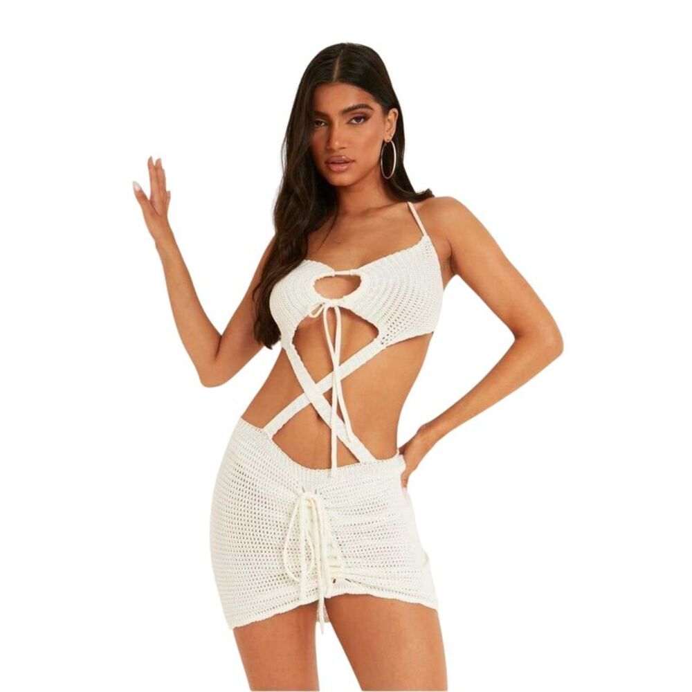 Missy Empire Womens/Ladies Halter Neck Mini Dress / White